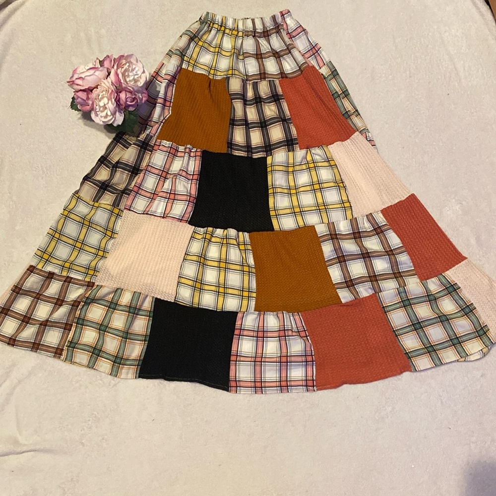 TUNNEL VISION PHOEBE Patchwork Size XS Maxi Skirt